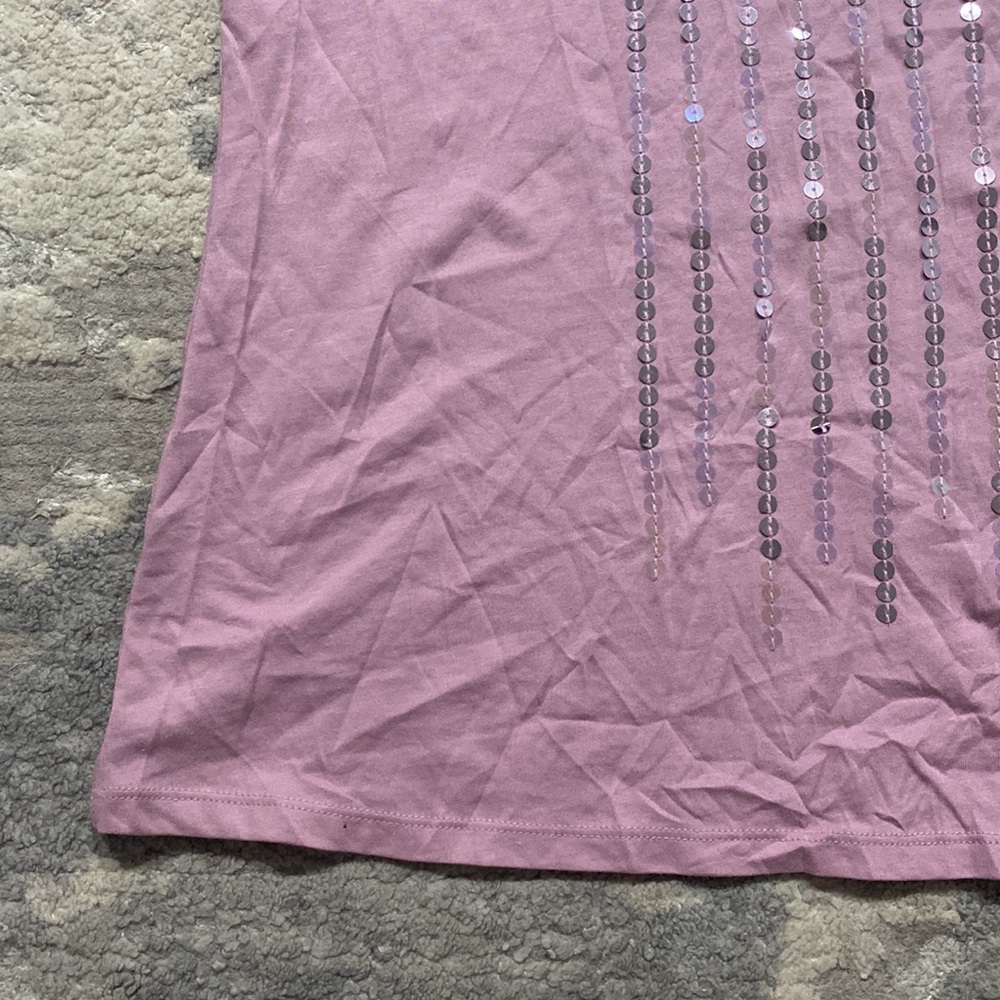 GAP Pastel Lilac Purple Sequin Tank Top size L EUC - Picture 4 of 5